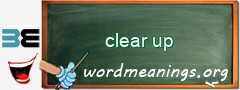 WordMeaning blackboard for clear up